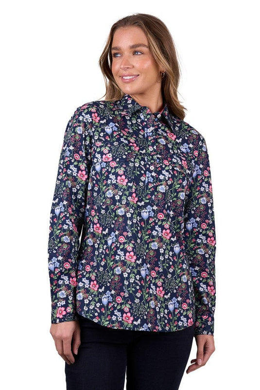 Hard Slog Womens Raya 1/2 Placket Long Sleeve Shirt