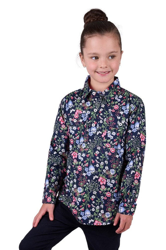 Hard Slog Kids Raya 1/2 Placket Long Sleeve Shirt