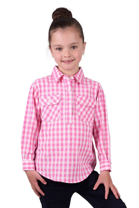 Hard Slog Kids Melly 1/2 Placket Long Sleeve Shirt