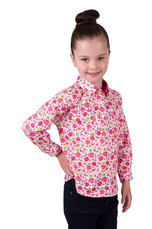 Hard Slog Kids Sisu 1/2 Placket Long Sleeve Shirt