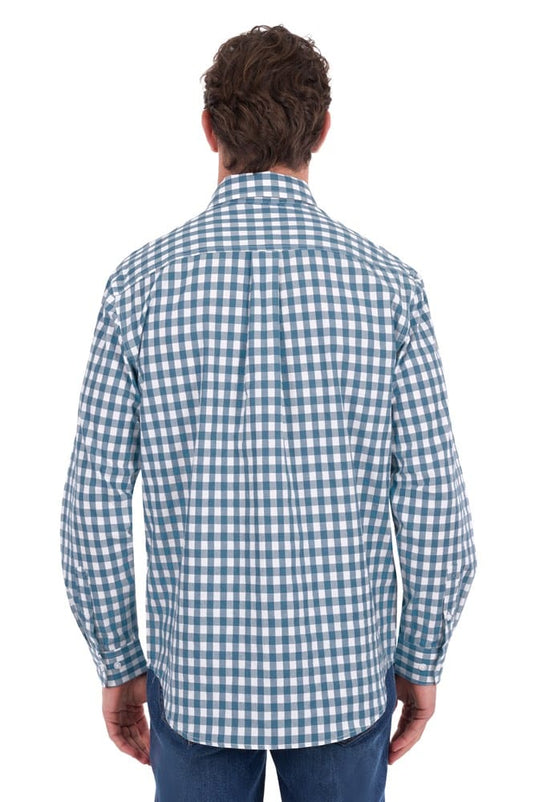 Hard Slog Mens River Half Button Long Sleeve Shirt