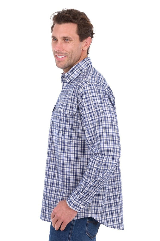 Hard Slog Mens Brooks Half Button Long Sleeve Shirt