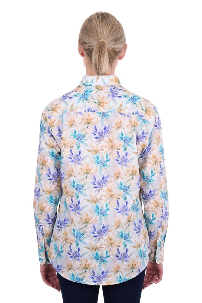 Load image into Gallery viewer, Hard Slog Womens Meadow Half Button Long Sleeve Shirt
