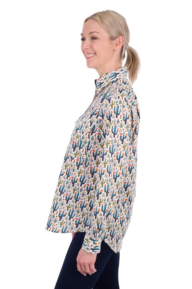 Load image into Gallery viewer, Hard Slog Womens Alba Half Button Long Sleeve Shirt
