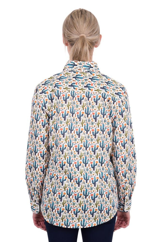 Hard Slog Womens Alba Half Button Long Sleeve Shirt