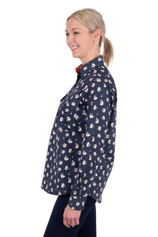 Hard Slog Womens Joanna Half Button Long Sleeve Shirt