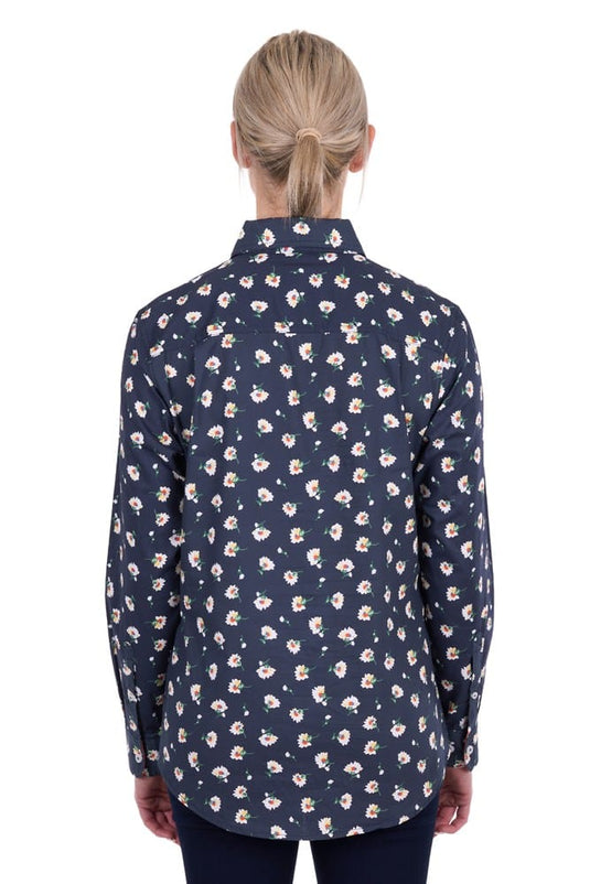 Hard Slog Womens Joanna Half Button Long Sleeve Shirt
