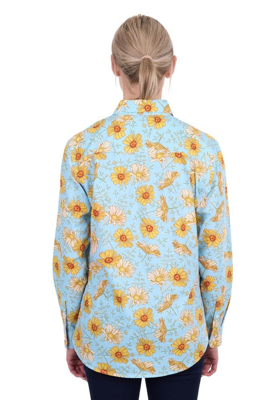 Hard Slog Womens Sunday Half Button Long Sleeve Shirt