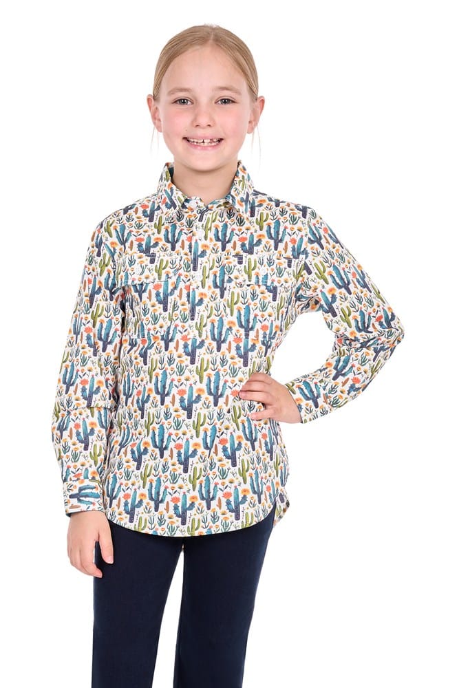 Load image into Gallery viewer, Hard Slog Kids Alba Half Button Long Sleeve Shirt
