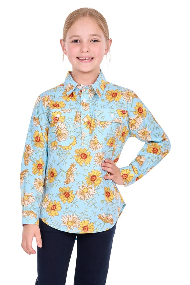 Load image into Gallery viewer, Hard Slog Kids Sunday Half Button Long Sleeve Shirt
