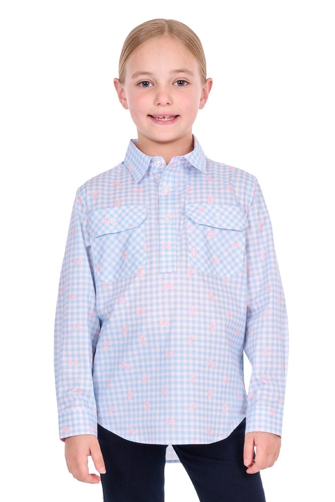 Load image into Gallery viewer, Hard Slog Kids Lillia Half Button Long Sleeve Shirt
