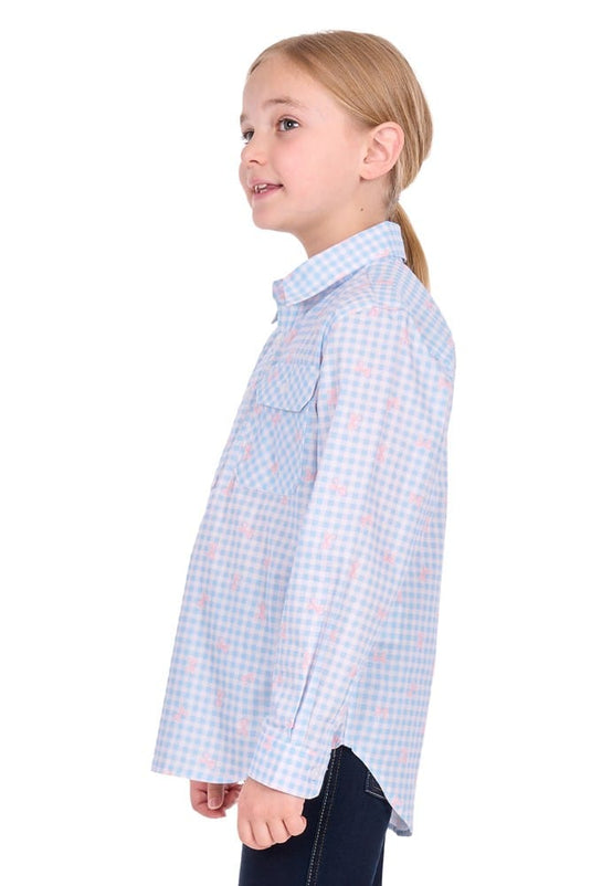 Hard Slog Kids Lillia Half Button Long Sleeve Shirt
