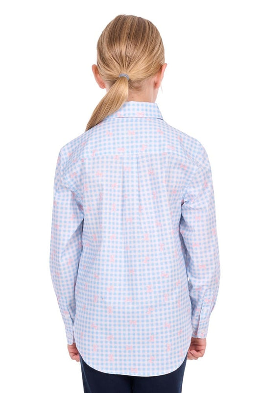 Hard Slog Kids Lillia Half Button Long Sleeve Shirt