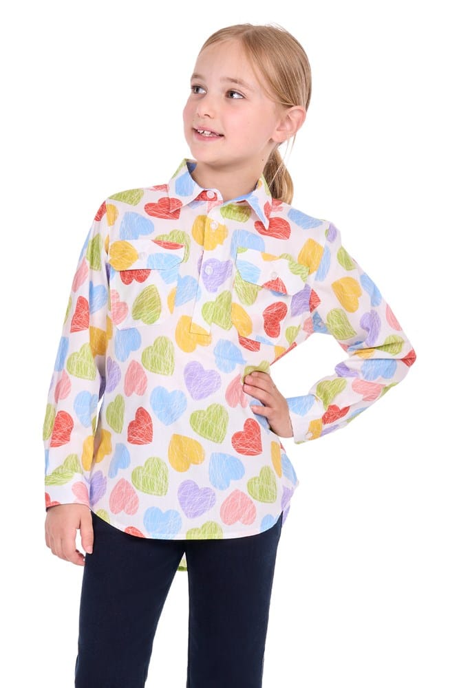 Load image into Gallery viewer, Hard Slog Kids Polly Half Button Long Sleeve Shirt
