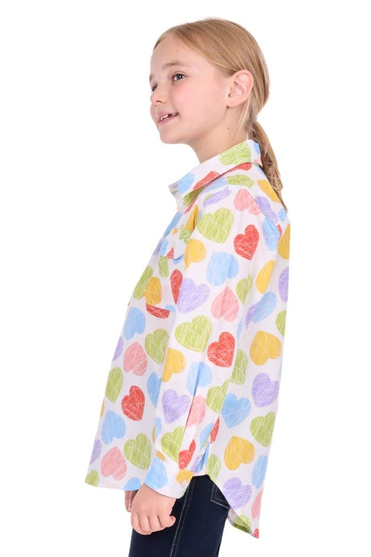 Hard Slog Kids Polly Half Button Long Sleeve Shirt