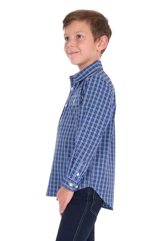 Load image into Gallery viewer, Hard Slog Kids Wyatt Half Button Long Sleeve Shirt
