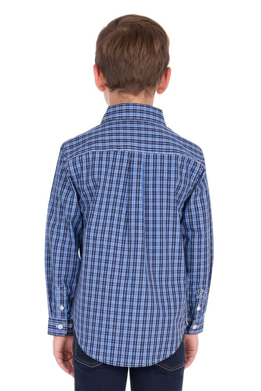 Hard Slog Kids Wyatt Half Button Long Sleeve Shirt