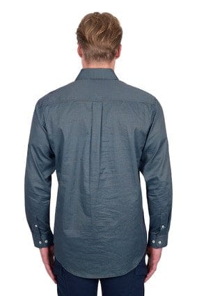 Load image into Gallery viewer, Hard Slog Men’s Blake Half Placket Long Sleeve Shirt - Black/Blue
