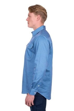 Hard Slog Men’s Blake Half Placket Long Sleeve Shirt - Navy/Blue