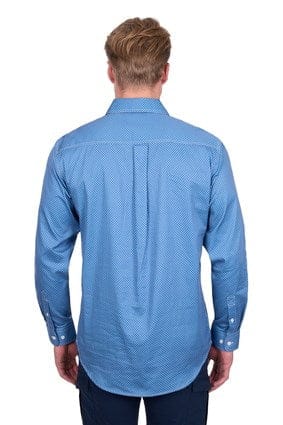 Hard Slog Men’s Blake Half Placket Long Sleeve Shirt - Navy/Blue