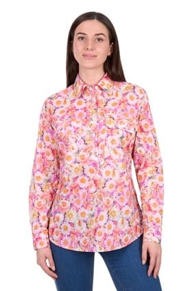 Load image into Gallery viewer, Hard Slog Women's Samira Half Placket Long Sleeve Shirt
