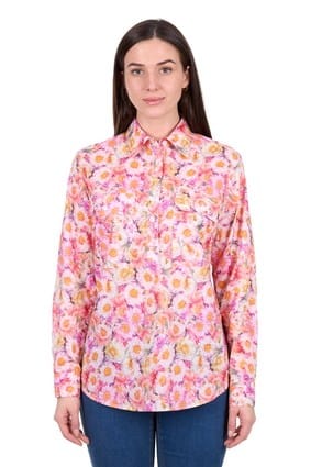 Hard Slog Women's Samira Half Placket Long Sleeve Shirt