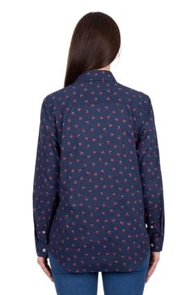 Load image into Gallery viewer, Hard Slog Women's Cherry Half Placket Long Sleeve Shirt
