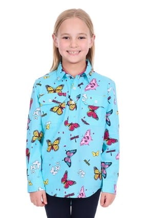 Load image into Gallery viewer, Hard Slog Kids Iva 1/2 Placket Long Sleeve Shirt
