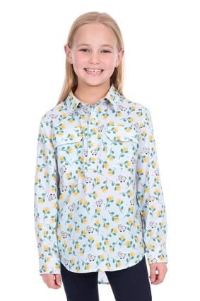 Hard Slog Kids Suzie 1/2 Placket Long Sleeve Shirt