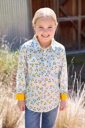 Load image into Gallery viewer, Hard Slog Kids Suzie 1/2 Placket Long Sleeve Shirt
