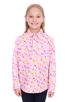 Load image into Gallery viewer, Hard Slog Kids Daisy 1/2 Placket Long Sleeve Shirt
