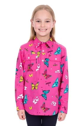 Load image into Gallery viewer, Hard Slog Kids Giselle 1/2 Placket Long Sleeve Shirt
