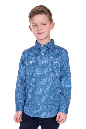 Load image into Gallery viewer, Hard Slog Kids Holden 1/2 Placket Long Sleeve Shirt
