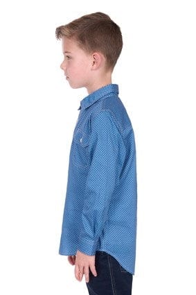 Hard Slog Kids Holden 1/2 Placket Long Sleeve Shirt