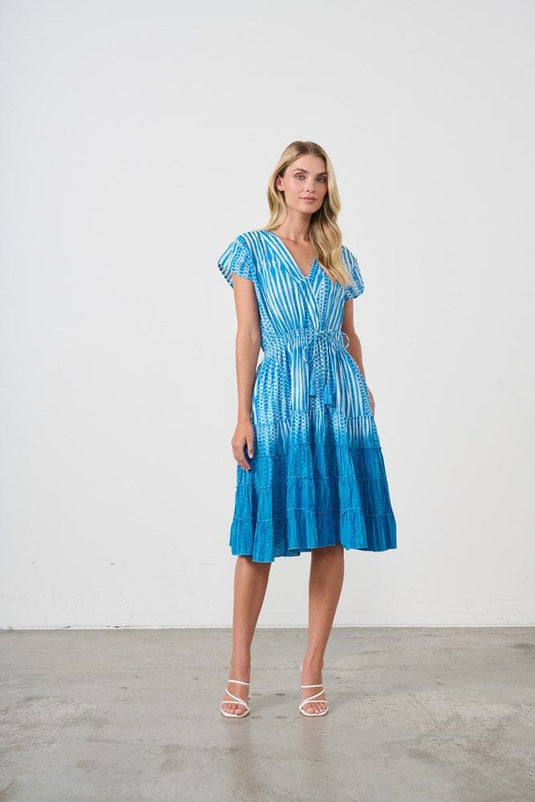 Holmes & Fallon Womens Tiered Dress with Elastic Waist