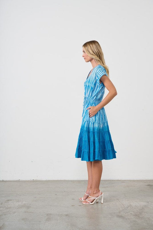 Holmes & Fallon Womens Tiered Dress with Elastic Waist
