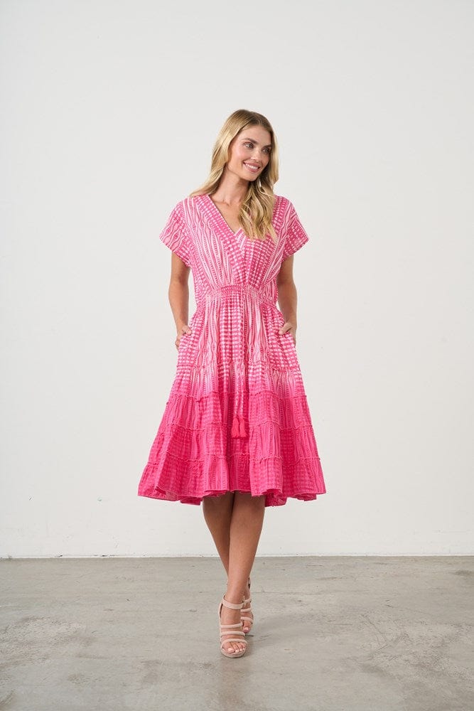 Load image into Gallery viewer, Holmes &amp; Fallon Womens Tiered Dress with Elastic Waist
