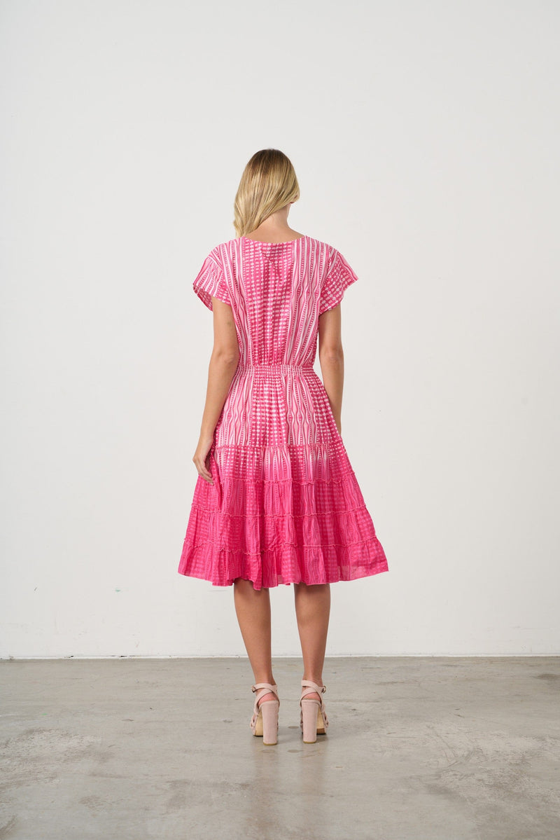 Load image into Gallery viewer, Holmes &amp; Fallon Womens Tiered Dress with Elastic Waist
