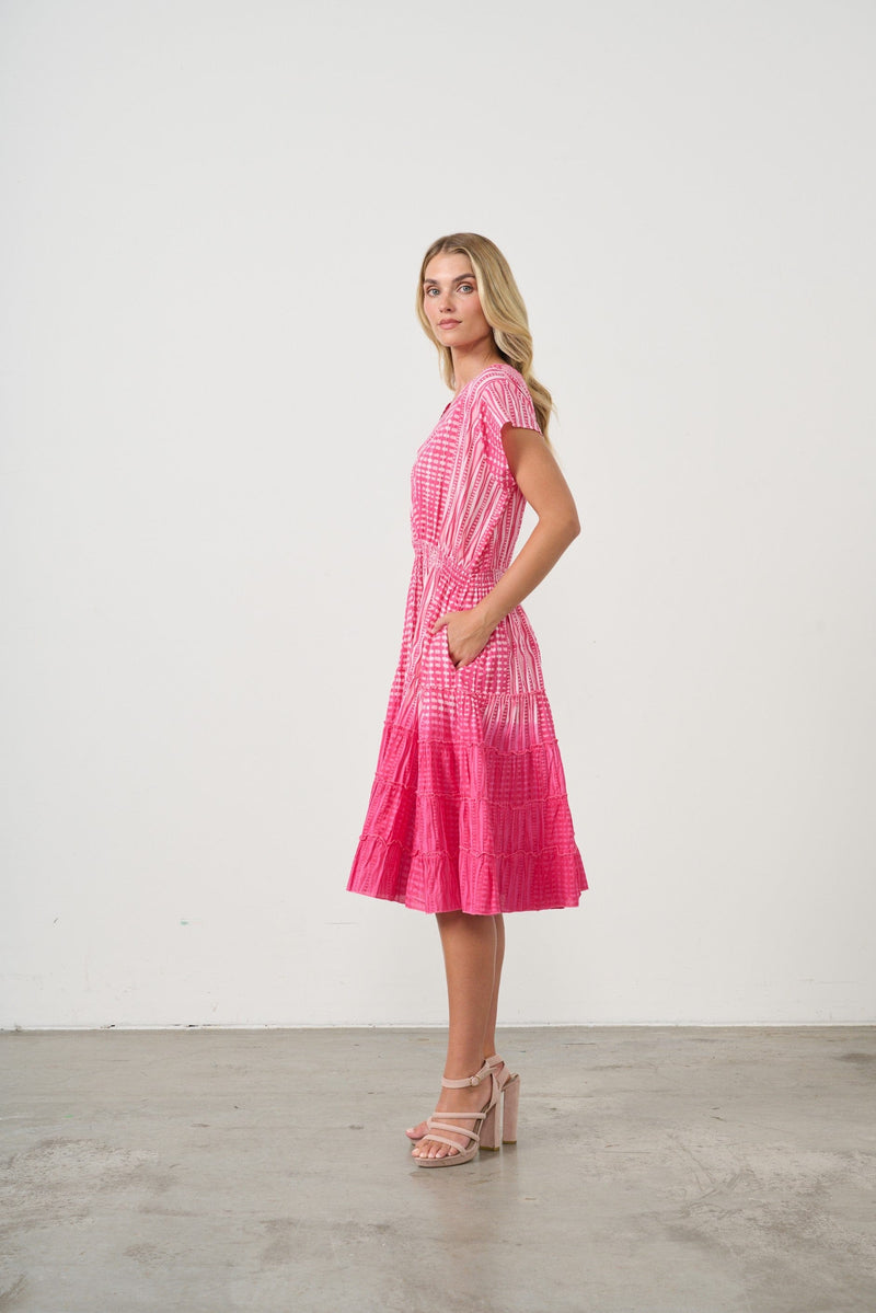 Load image into Gallery viewer, Holmes &amp; Fallon Womens Tiered Dress with Elastic Waist
