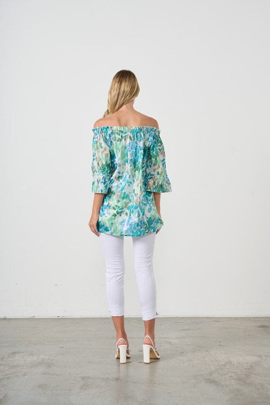 Holmes & Fallon Womens Off-Shoulder Sparkle Blouse