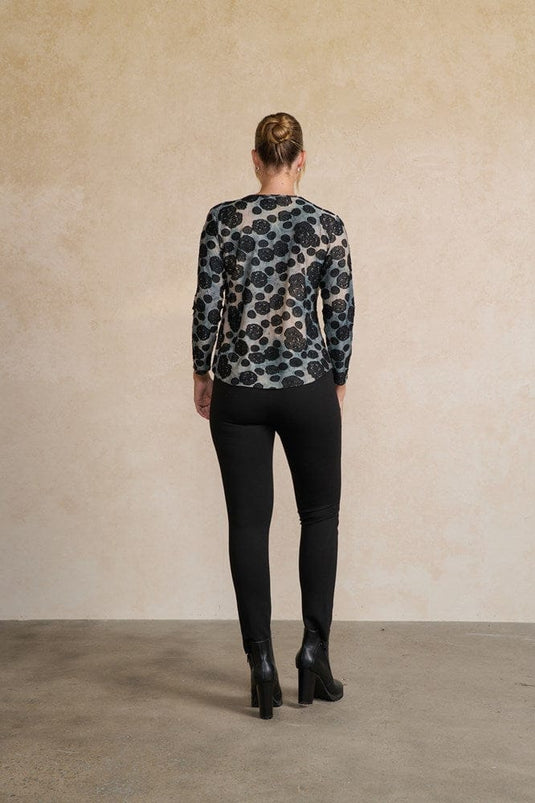 Holmes & Fallon Womens Jacquard Lotus Root Top