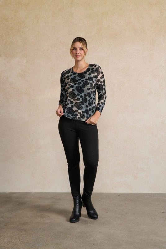 Holmes & Fallon Womens Jacquard Lotus Root Top