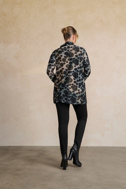 Holmes & Fallon Womens Jacquard Lotus Root Tunic w/ Roll Neck