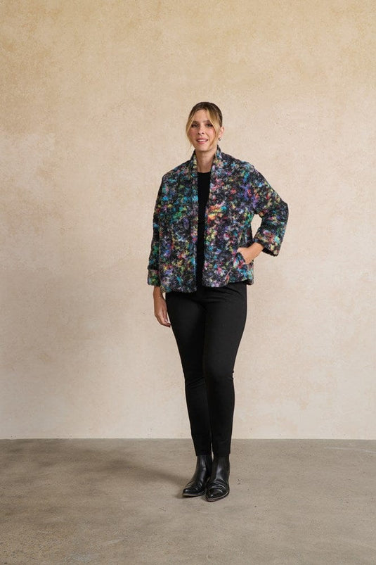 Holmes & Fallon Womens Jacket - Boucle & Pockets - Multi