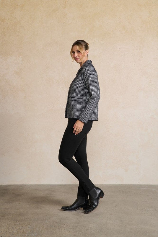 Holmes & Fallon Womens Knitted Checker Board Jacket