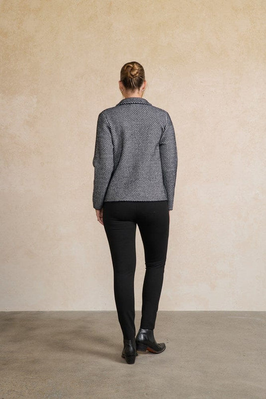 Holmes & Fallon Womens Knitted Checker Board Jacket