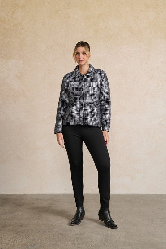 Holmes & Fallon Womens Knitted Checker Board Jacket