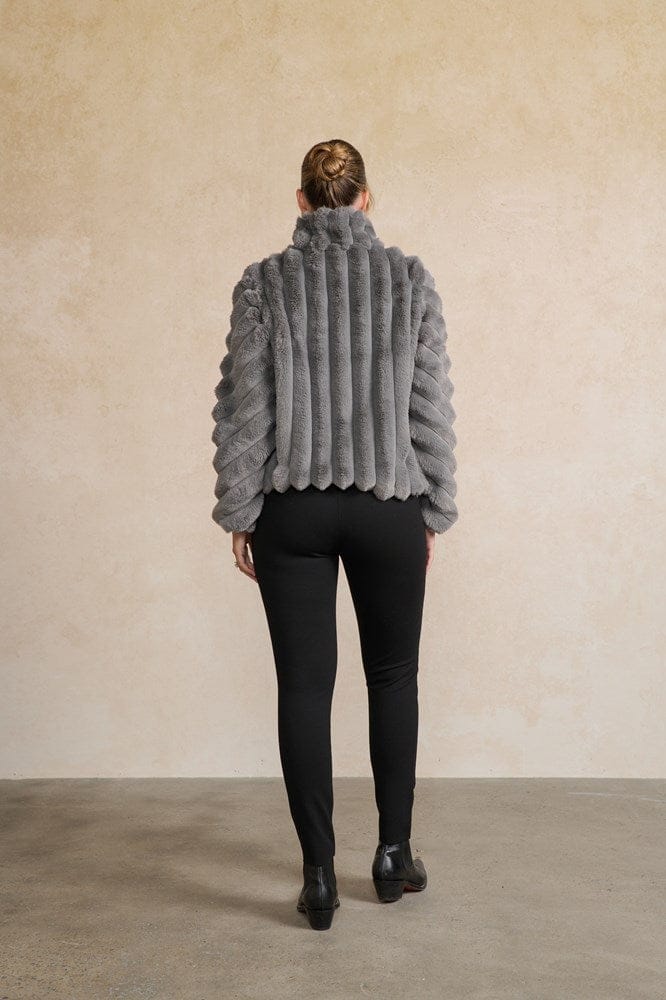 Load image into Gallery viewer, Holmes &amp; Fallon Womens Faux Fur Panel Jacket - Dove
