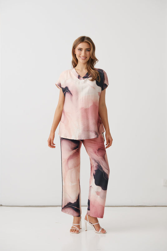 Holmes & Fallon Womens Desert Mirage V-Neck Top