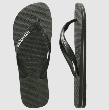Havaianas Mens Rubber Logo Olive Green Male Thongs
